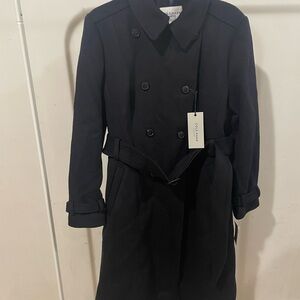 Cole Haan Signature Double Breasted Navy Blue Trench Coat NWT